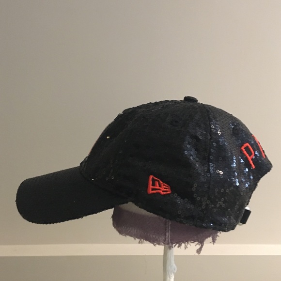 PINK FLORIDA MIAMI MARLINS black SEQUIN HAT - Picture 2 of 9